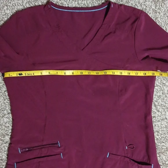 Women's Burgundy Scrubstar Nursing Set - Picture 4 of 15